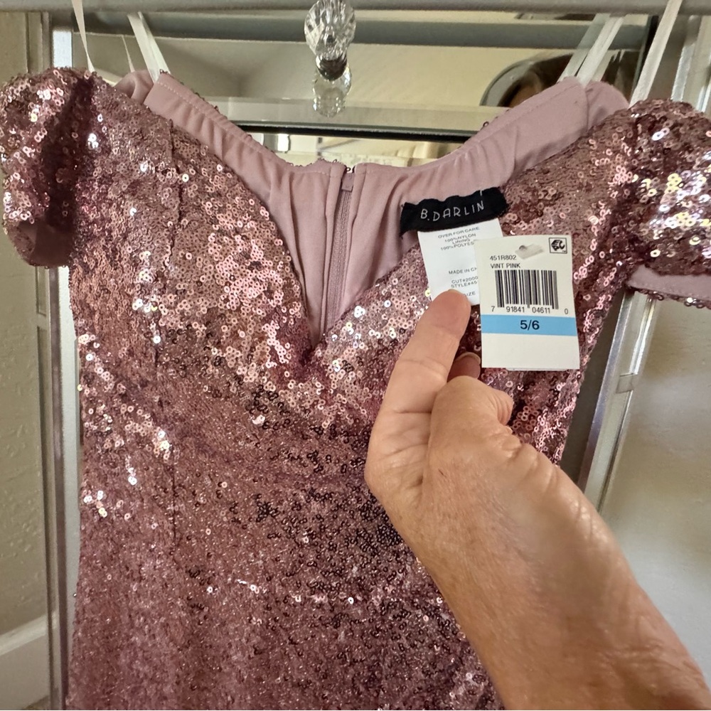 B Darlin Rose Sequin Dress NWT Sizes 3,5 - Picture 6 of 8